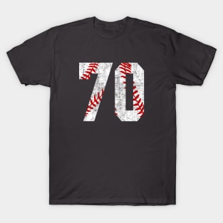 Vintage #70 Baseball Laces Baseball Mom Jersey Love Baseball T-Shirt